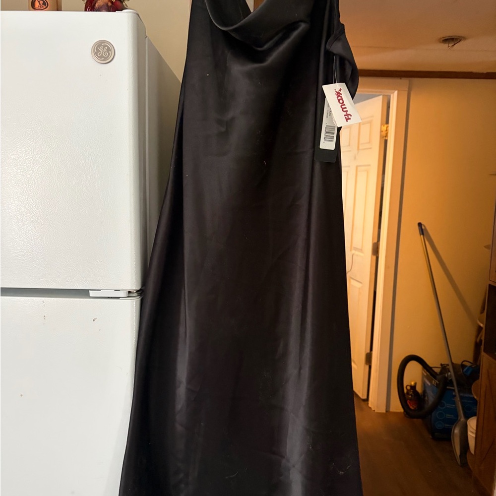 Elegant Black Satin Dress